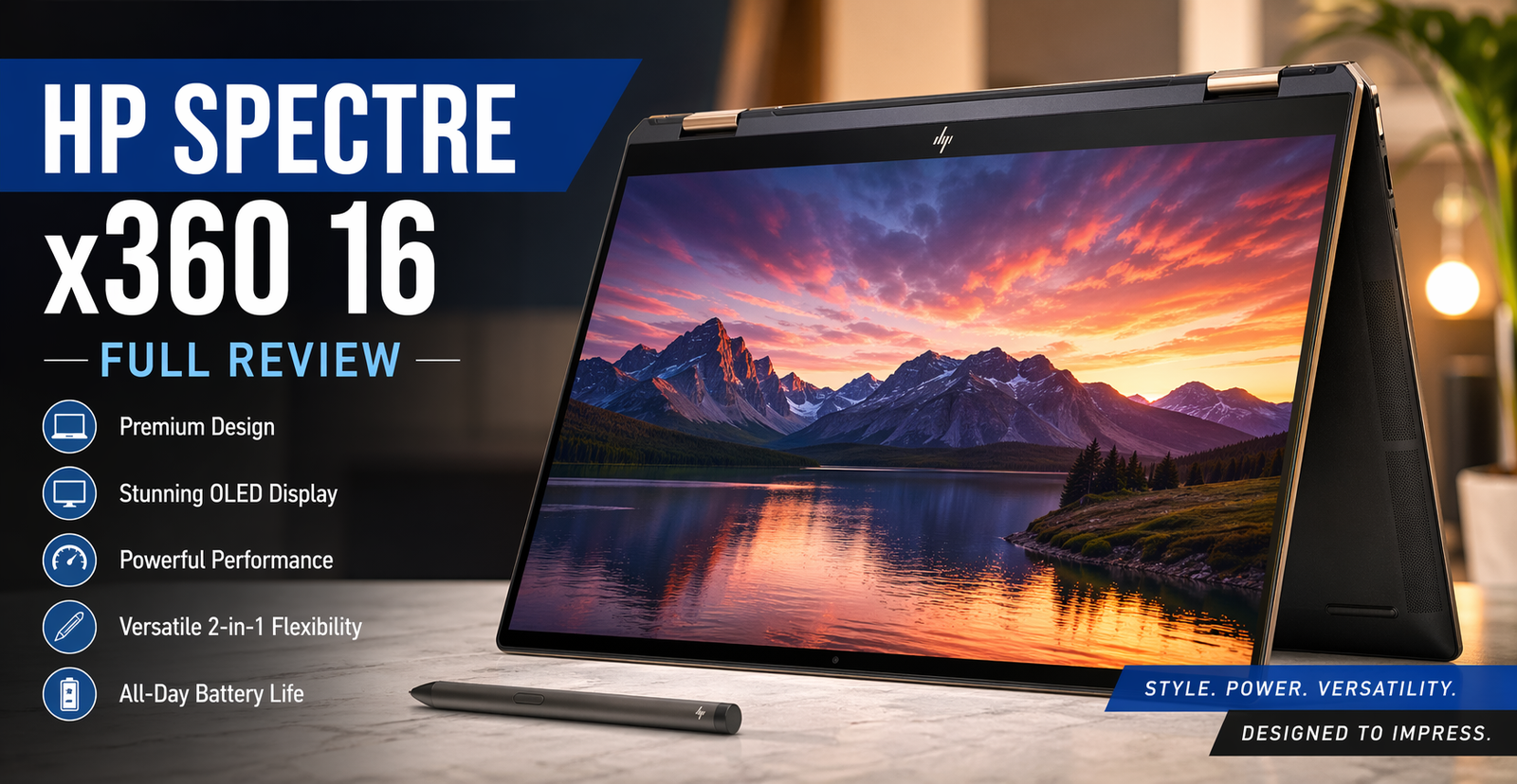 HP Spectre x360 16 review with design, performance, display, and features explained in detail.
